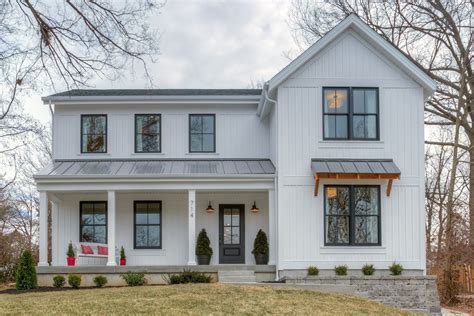 black metal windows white house|white farmhouse with black windows.